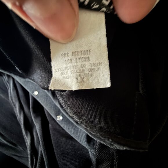 Vintage Black Long Sleeve Gown With Rhinestone Accents & Draped Back By Stefanys - Picture 7 of 8